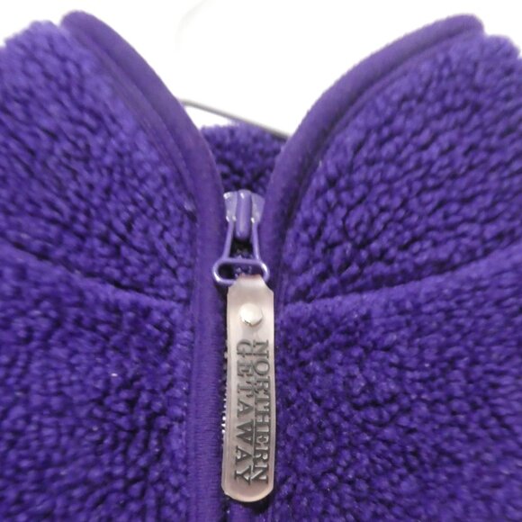 NORTHERN GETAWAY | 17.5 inch pit to pit measured | Purple Fleece 1/4 Zip Teddy - Picture 9 of 15